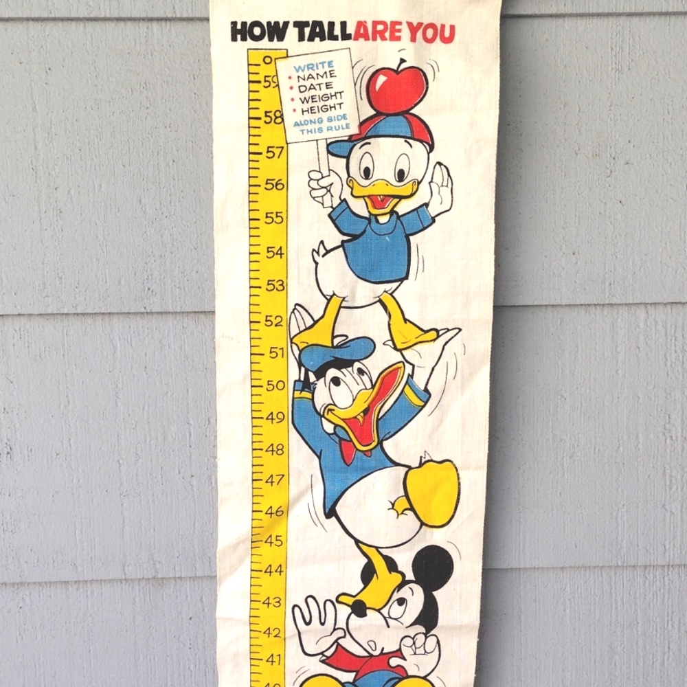 Disney Height Chart Cloth 1960 1970
